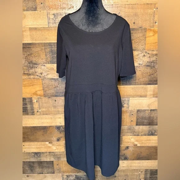 Lands’ End Women's Black Summer Dress Swim Cover Medium M AB 556 - Picture 1 of 7